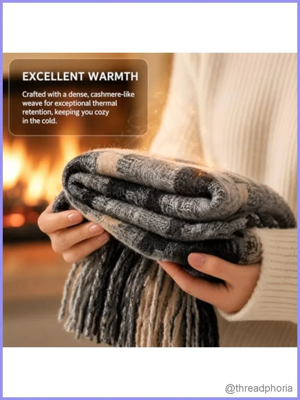 Cashmere Blend Pashmina Shawl Wrap, Soft Winter Scarf for Women, Fashion